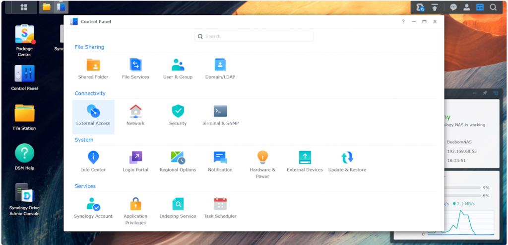 Synology DSM Control Center