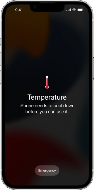 Temperature Warning on iPhone