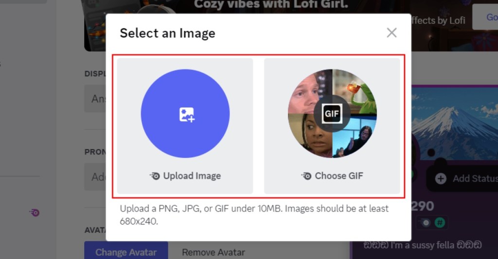 Upload Image or GIF on Discord