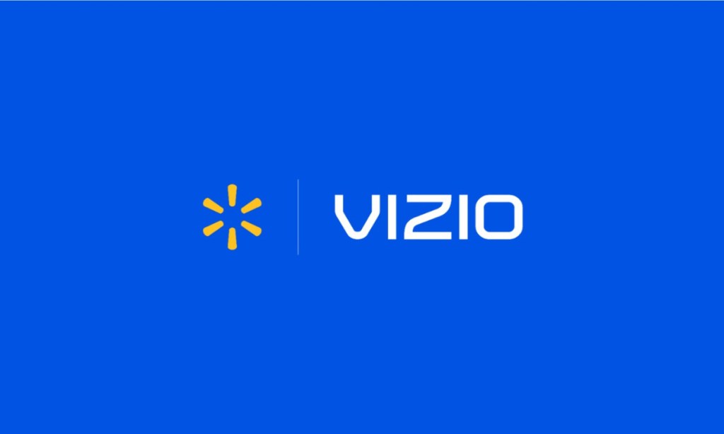 Walmart and Vizio logos on blue background