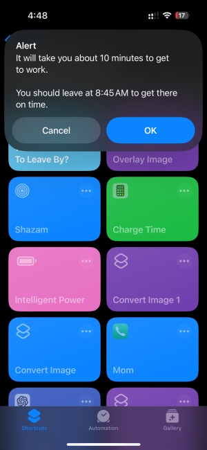 When Do I Need To Leave By? iPhone Shortcut
