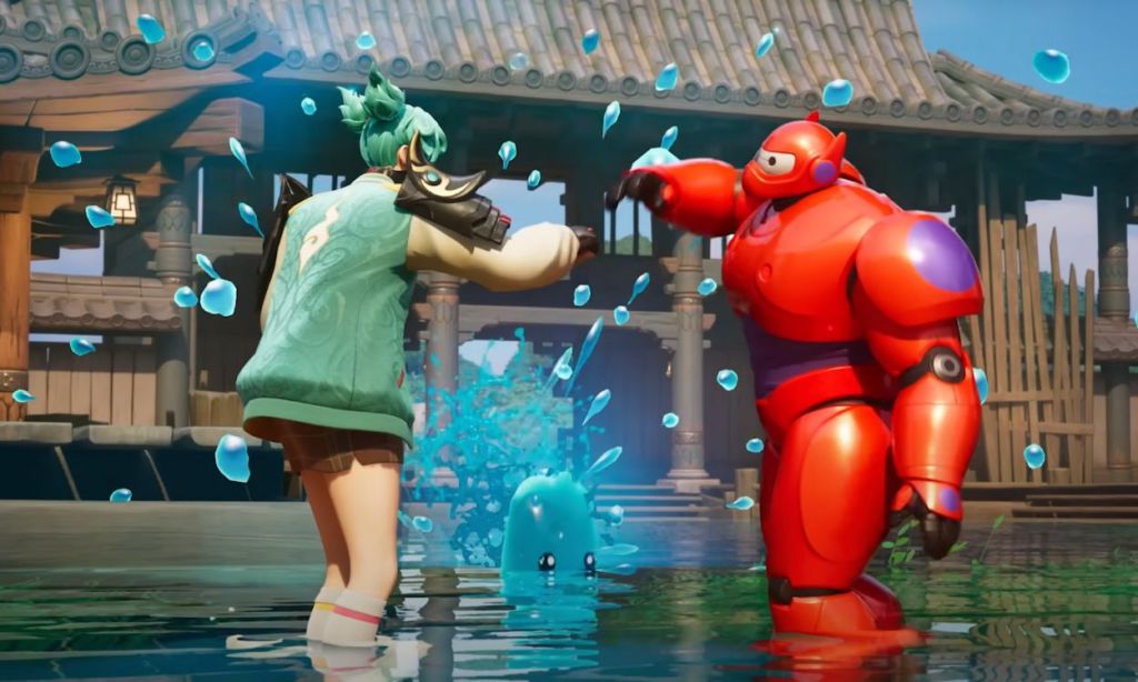 baymax and jade doing an emote in Fortnite