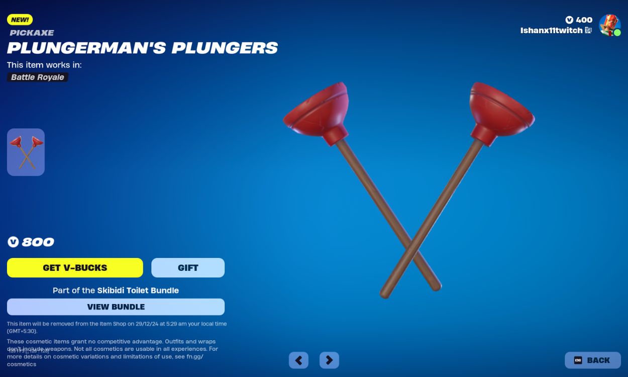 fortnite skibidi toilet plungerman pickaxe