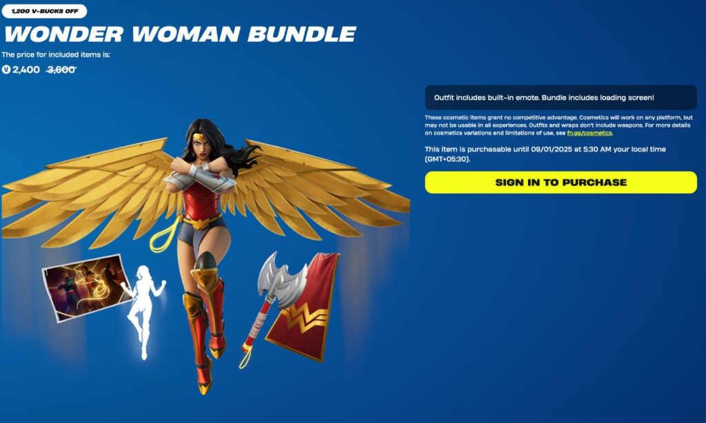 fortnite wonder woman bundle