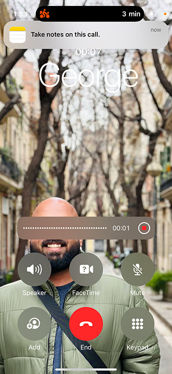 Call recording on iPhone