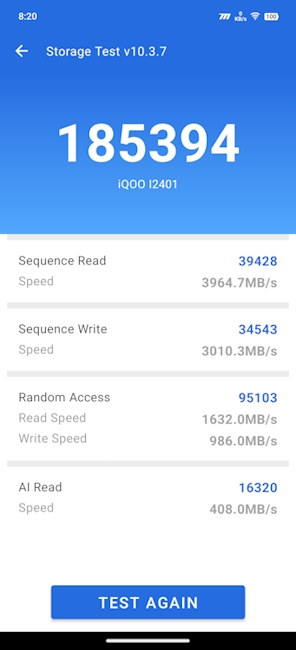 iQOO 13 AnTuTu Storage Test