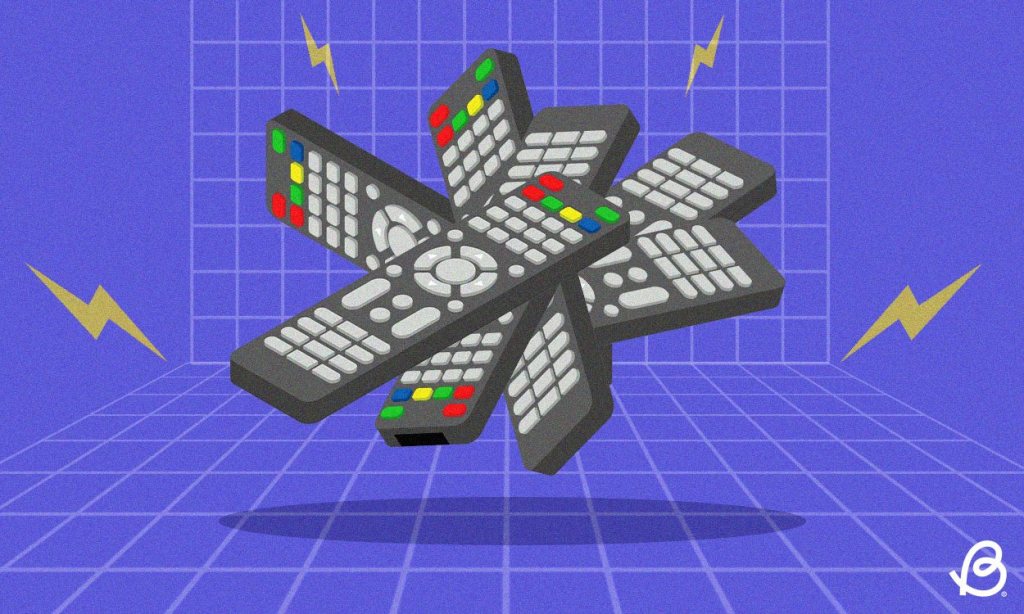 illustration with multiple remotes over a grid