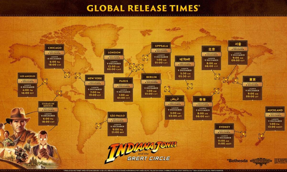 Indiana Jones and the Great Circle Release Date and Time (Countdown