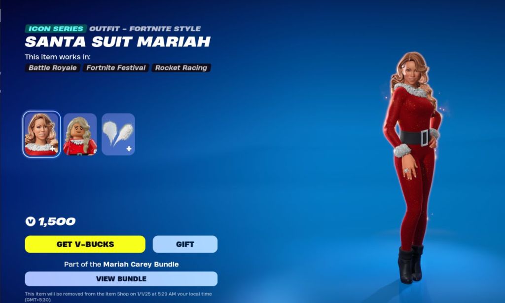 santa suit mariah carey fortnite