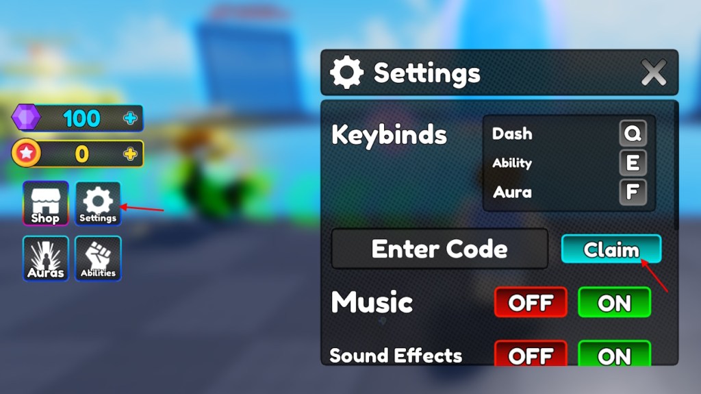 Aura Battles codes redeem option