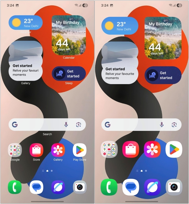 Before and After of Hiding App Labels