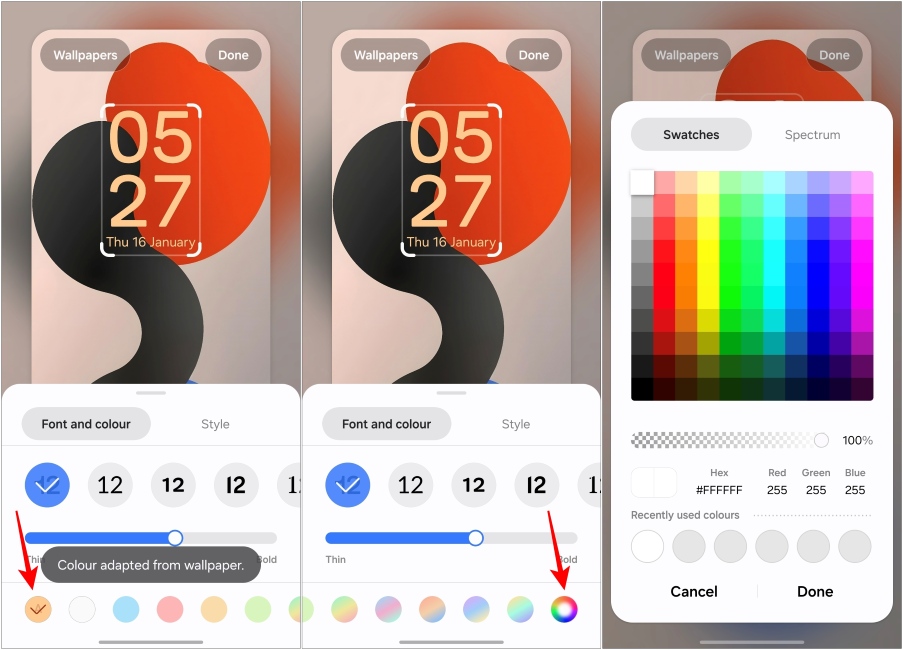 Change Clock Colour in One UI 7