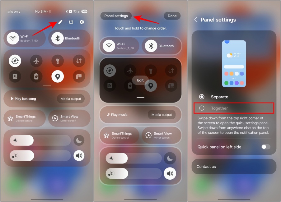 Change Quick Settings Style in One Ui 7