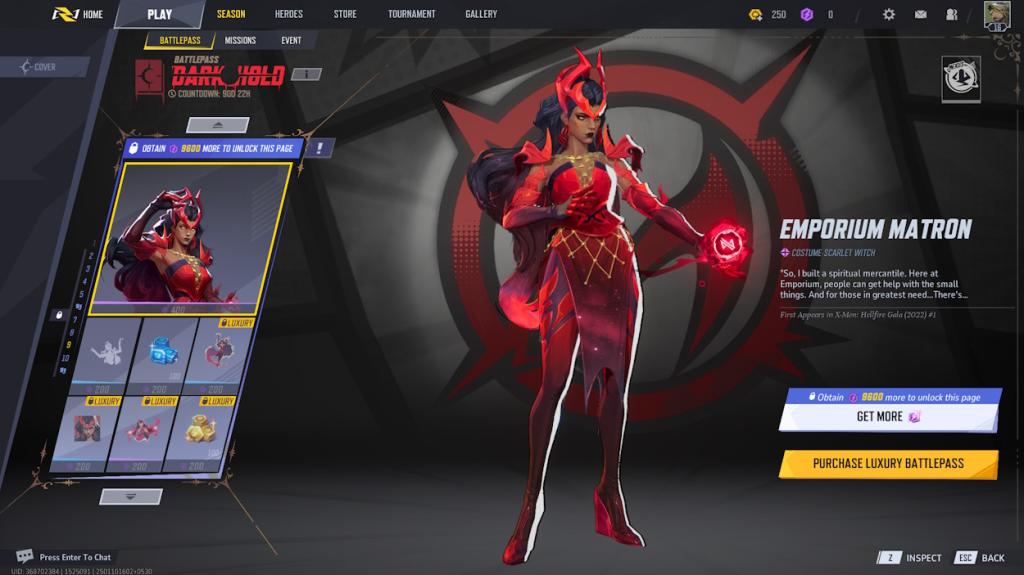 Darkhold battle pass Scarlet Witch skin