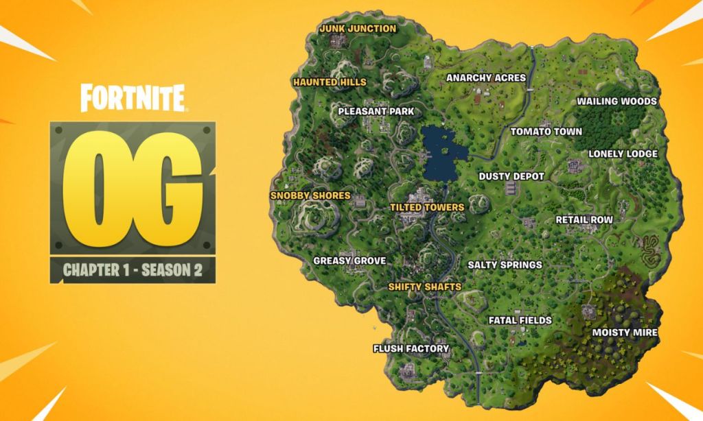 Fortnite OG Chapter 1 Season 2 map