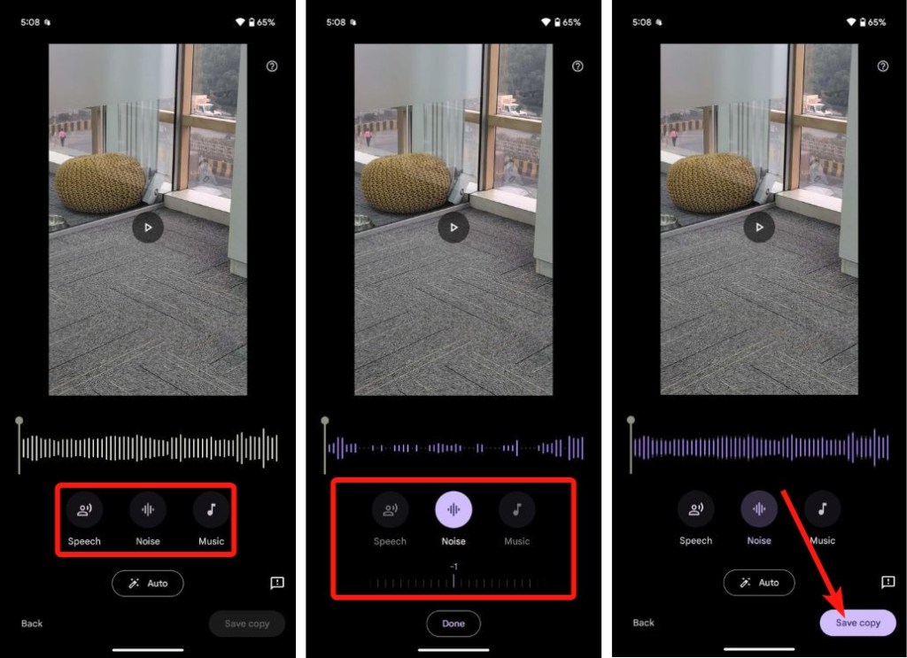 Google photos audio magic eraser erase options and save copy option