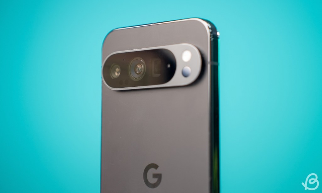 close up shot of the Google Pixel 9 Pro XL rear camera module