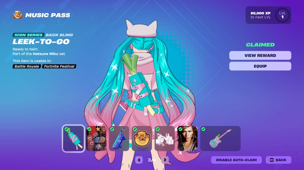 Hatsune Miku Fortnite back bling