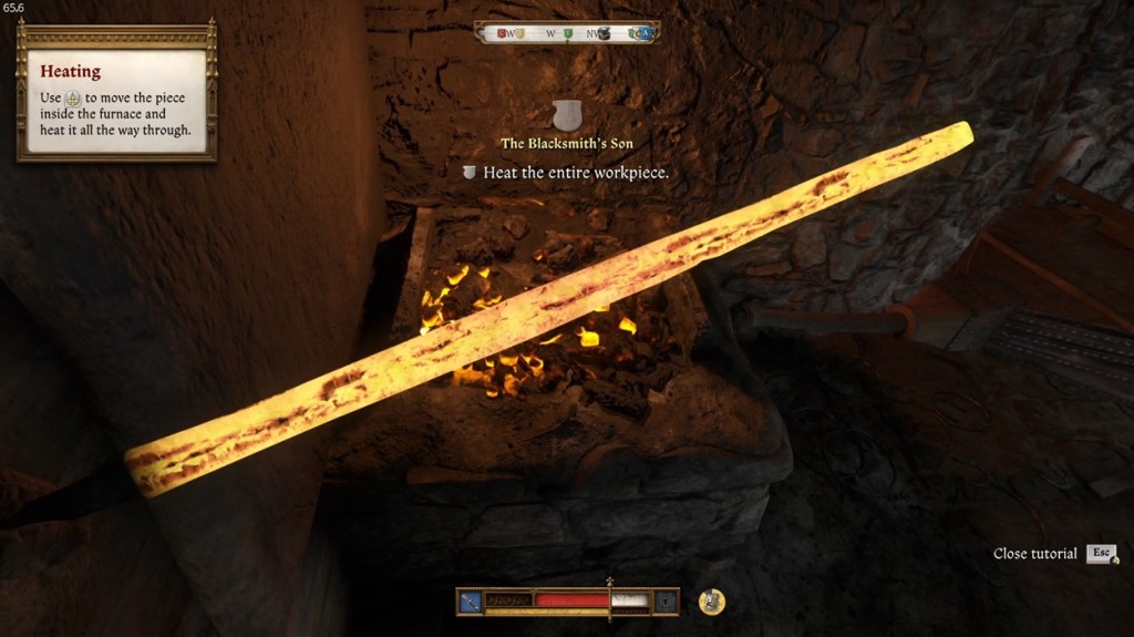 Heat up the metal in the furnace to Blacksmith in Kingdom Come Deliverance 2