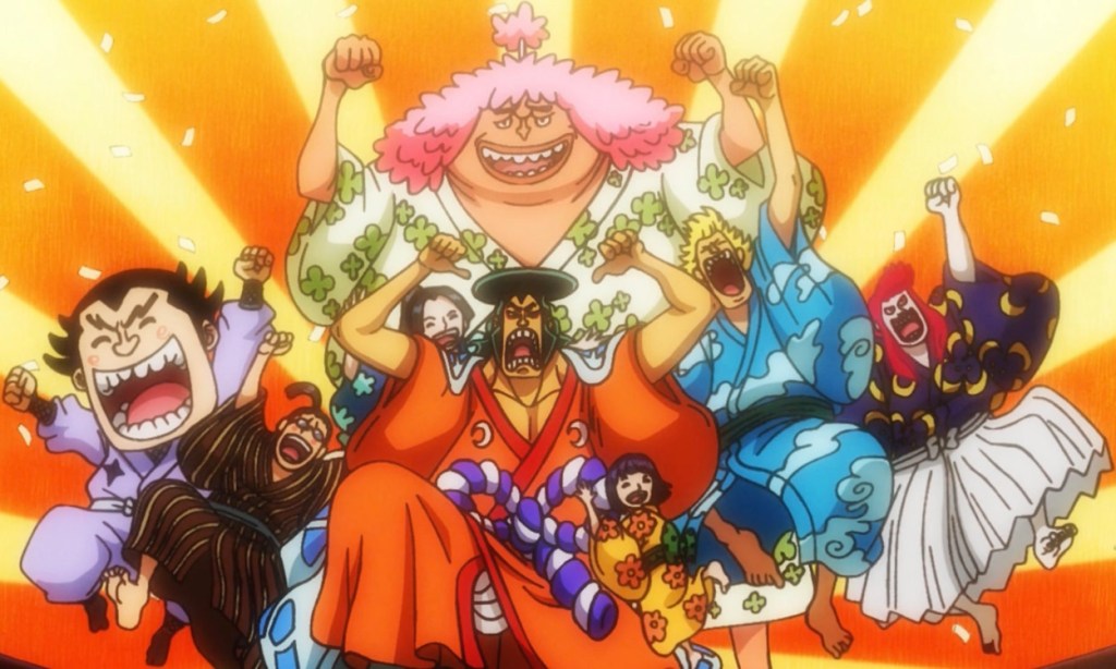 Kozuki Oden along with his retainers in One Piece anime