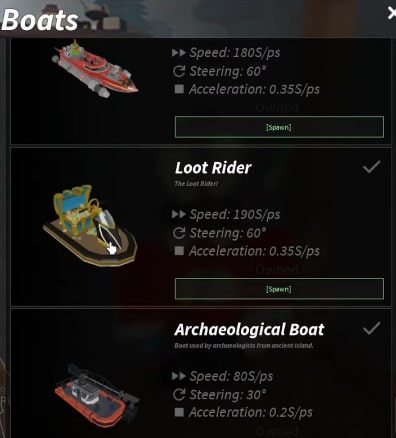 Loot Rider Boat Fisch