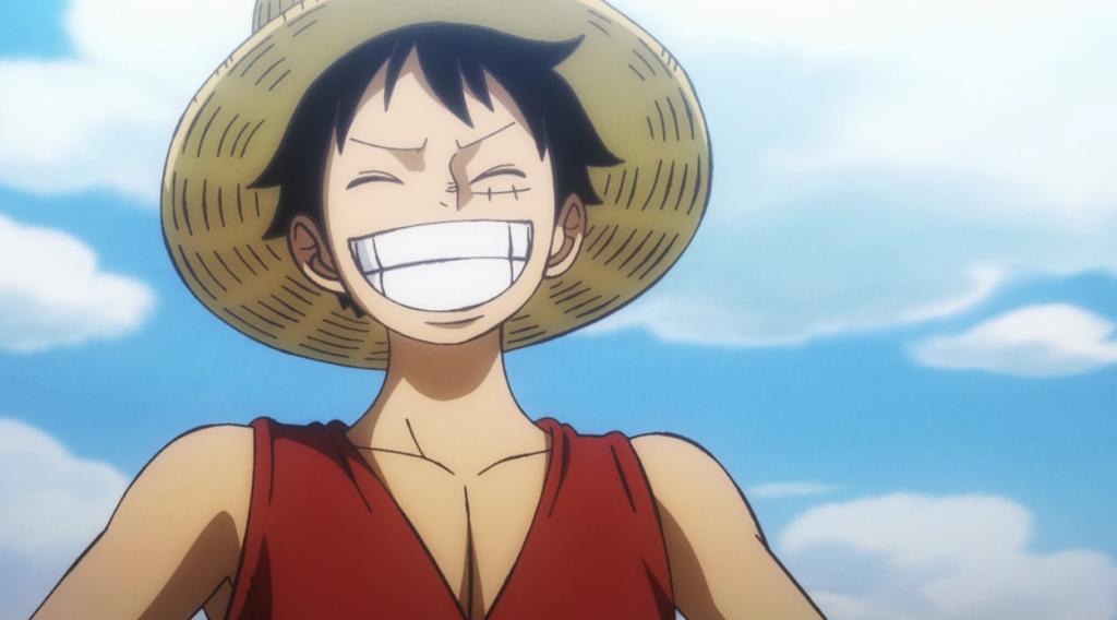 Apre time skip version of Luffy smiling.