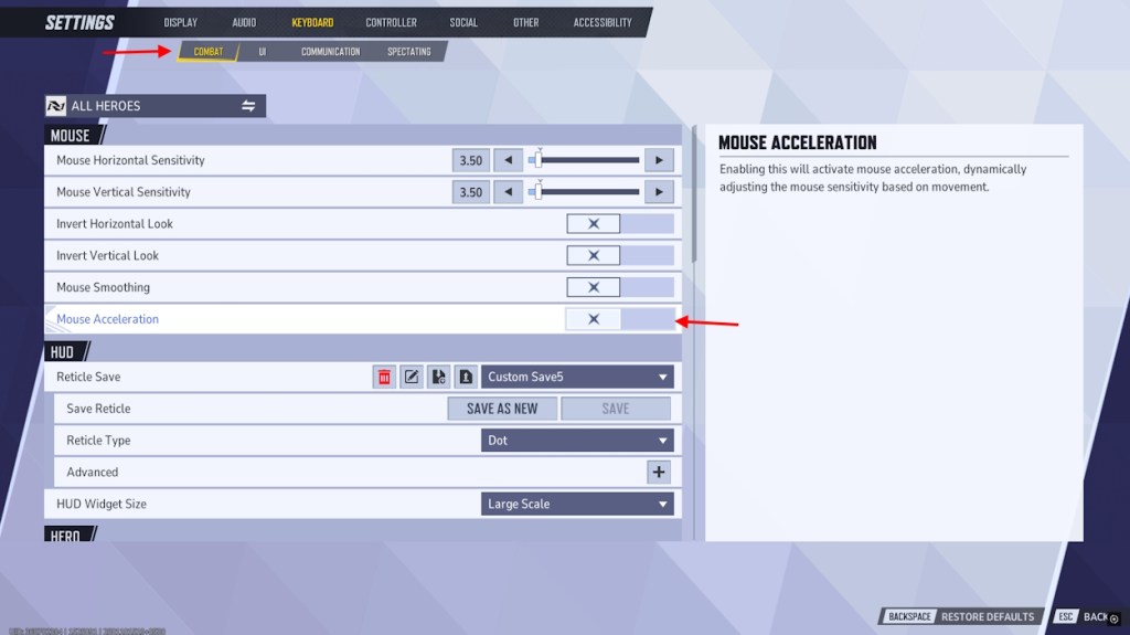 Mouse acceleration change in Marvel Rivals