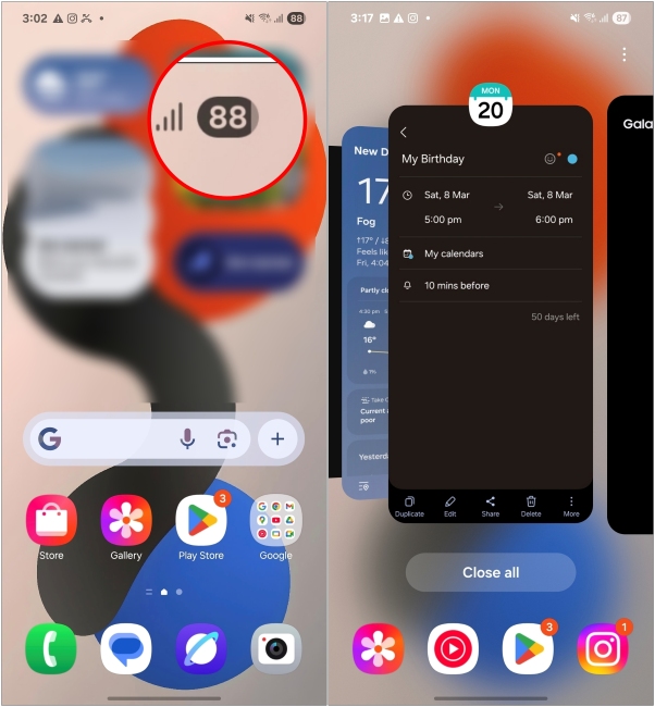 New Battery Icon and Recents Page