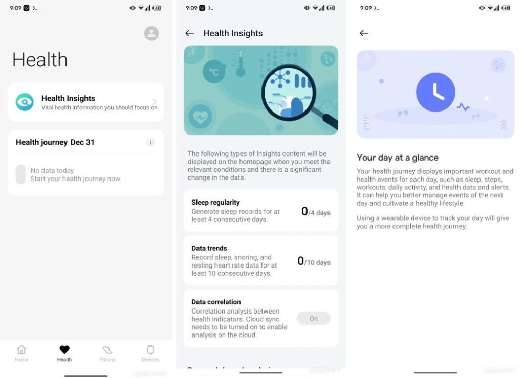 OnePlus OHealth Your Day at a glance page