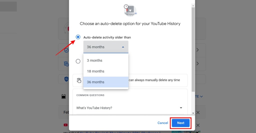 Select Auto Delete Activity Older Than Option and Choose Duration