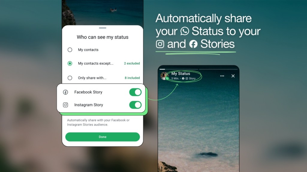 Share WhatsApp Status Updates on Facebook and Instagram