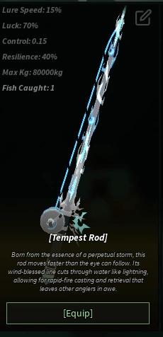 Tempest Rod Stats Fisch