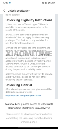 Xiaomi new bootloader unlock policy