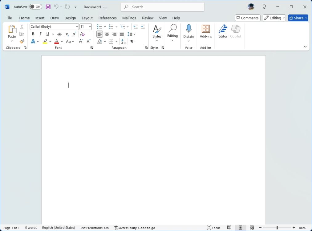 copilot disabled in  microsoft word