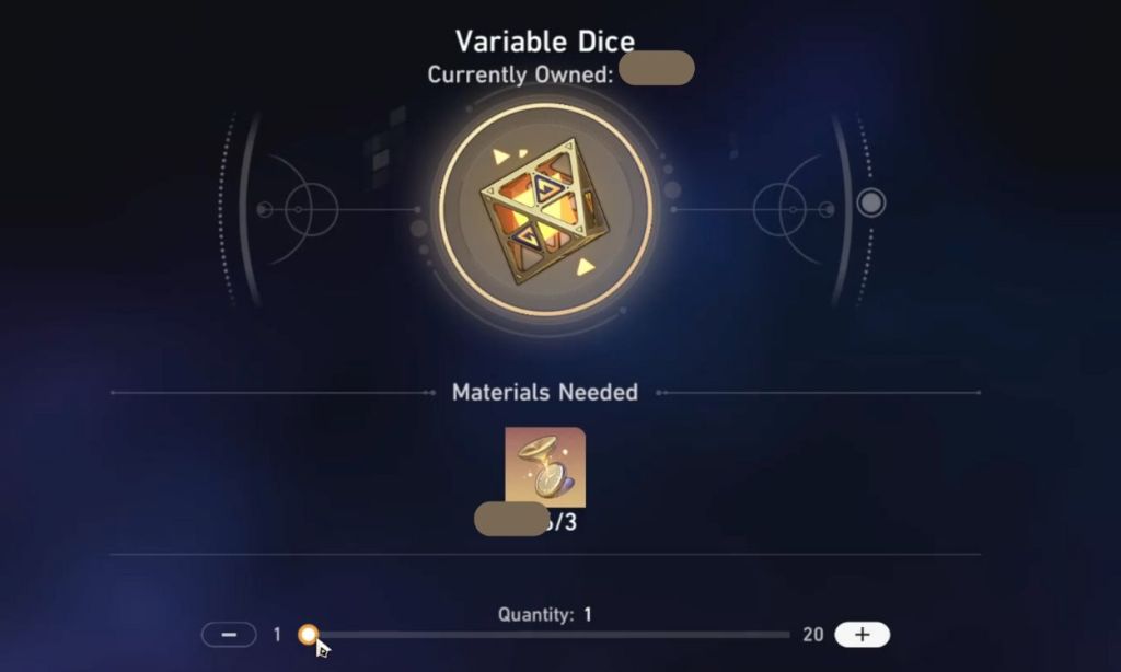 crafting variable dice hsr