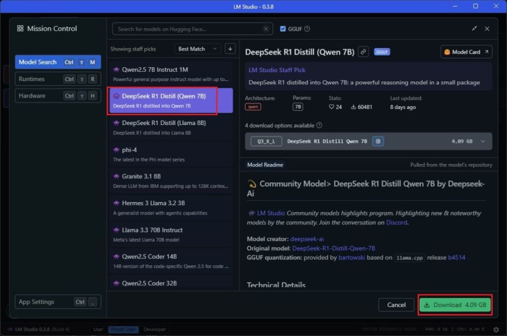 download deepseek r1 model using lm studio