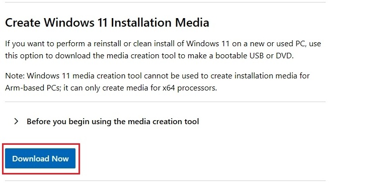 download windows 11 media creation tool