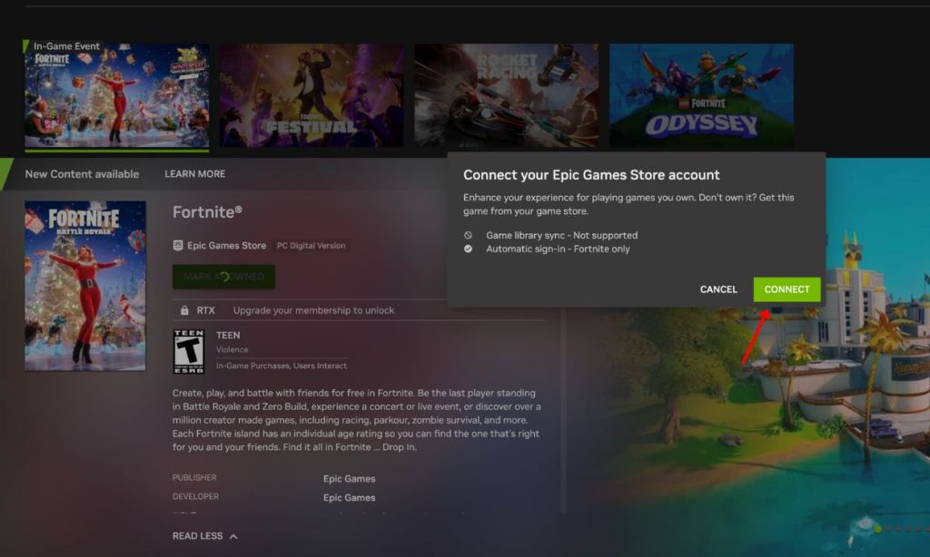 fortnite on geforce cloud gaming