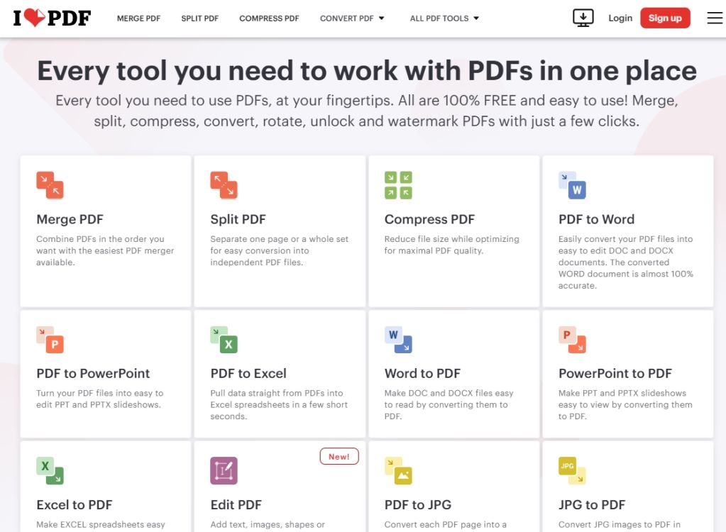 ilovepdf pdf editing tools for free