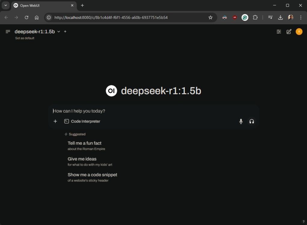 open webui running deepseek locally