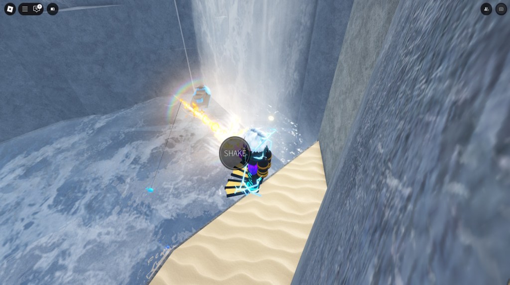 Ancient Isle waterfall best EXP farming location in Fisch