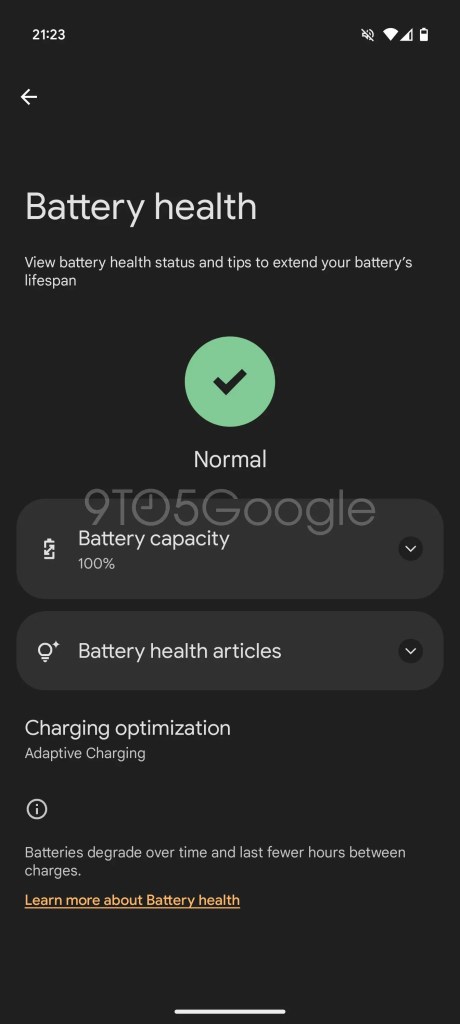 Battery Health Page Preview