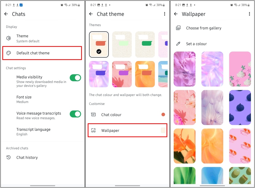 Customize WhatsApp Chat Themes