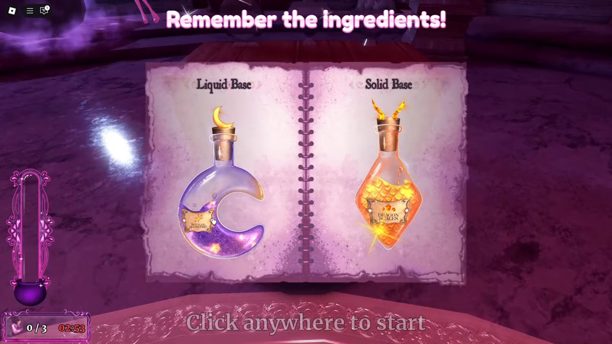 DTI Valentines quest potion mixing task