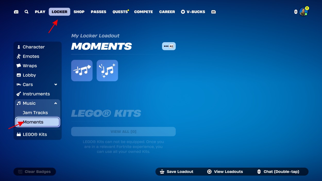 Fortnite Moments Locker Menu