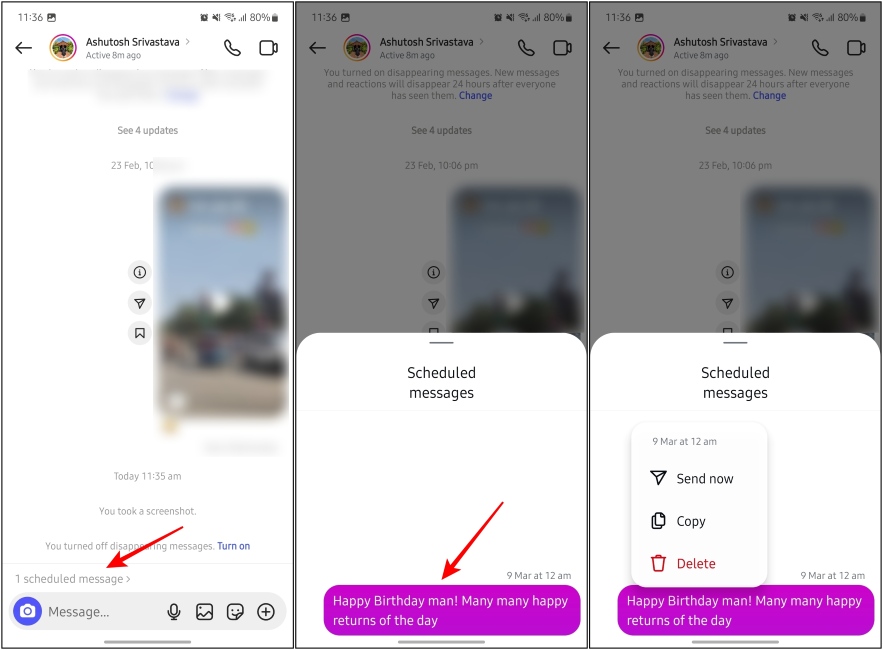 Manage Scheduled messages on Instagram