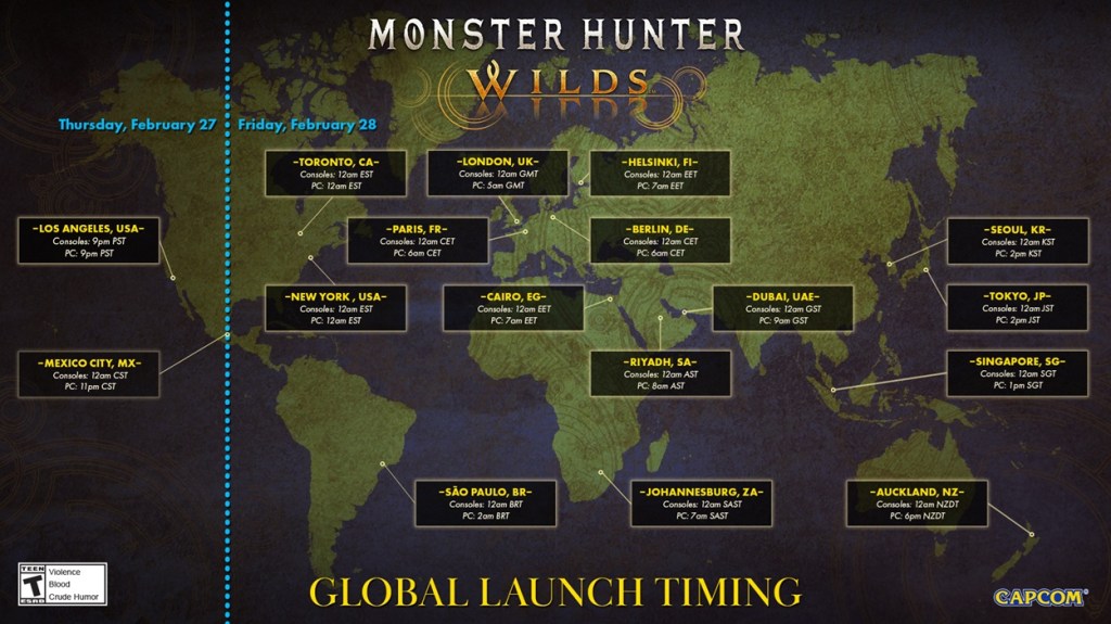 Monster Hunter Wilds release date and time