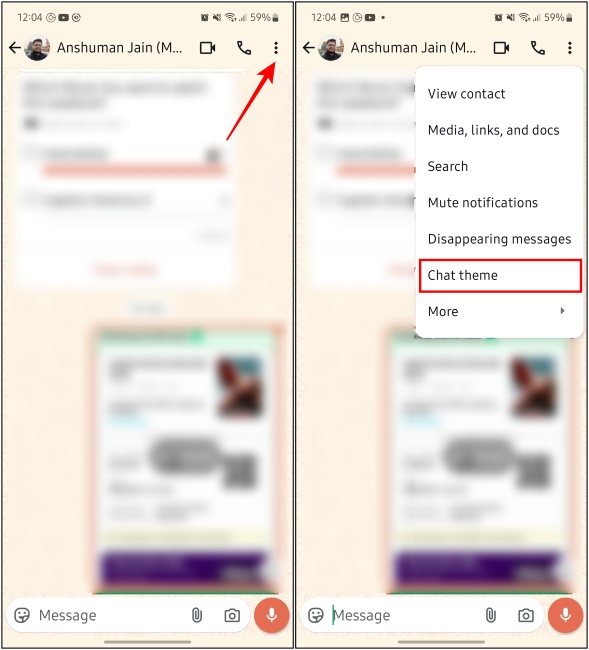 Open Chat Theme Option in WhatsApp for Android