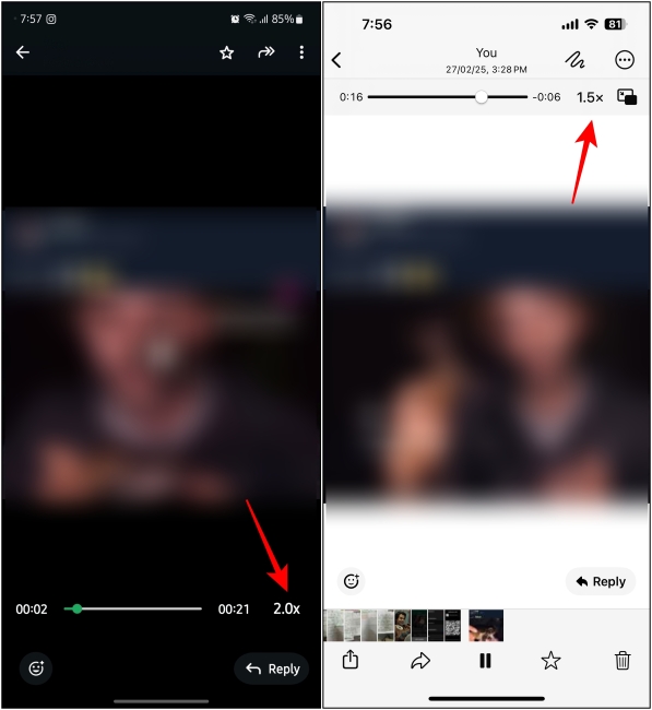 Playback speed option for videos in WhatsApp for Android and iPhone