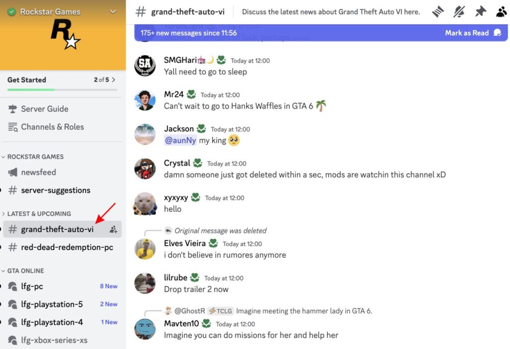 Rockstar Games Discord server GTA 6 channel 